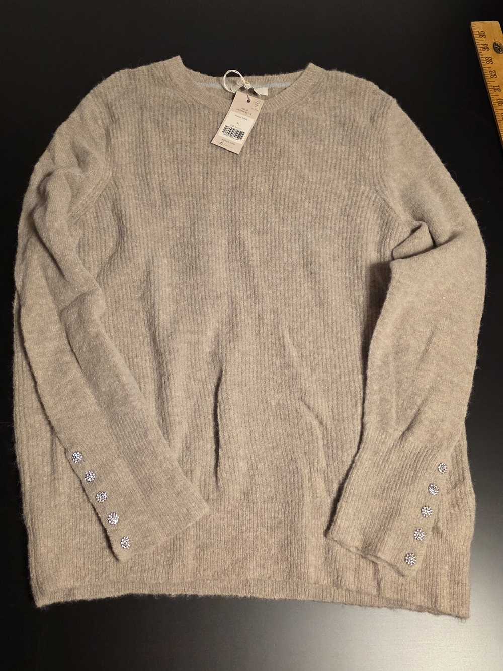 Sweater in Light Taupe - Cozy Rib Knit